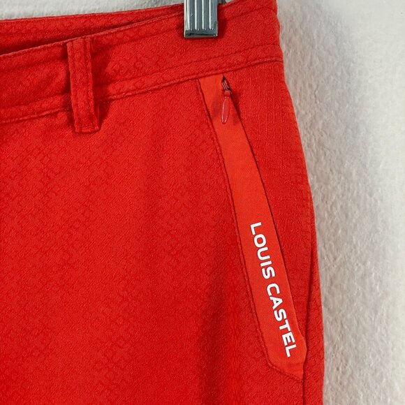 Louis Castel Womens Size 4 Orange Slim Fit Golf Pants With Pockets Embroidered L - Picture 7 of 9